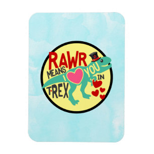 Íman T-Rex em um Top Hat Rawr significa que te amo engr