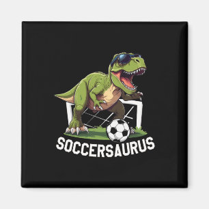 Íman T-rex Jogando Futebol de Futebol Dinossauro Futebo