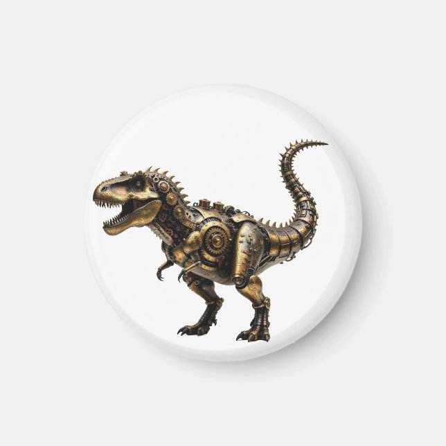 Íman T-Rex Mech Steampunk – Fera Dino de Latão (Frente)