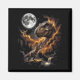 Íman T rex uivando para a lua retrô 90s engraçado