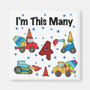Íman T-shirt do aniversário dos veículos da construç