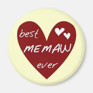 Íman T-shirt e presentes de Memaw do coração vermelho