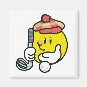Íman T-shirt e presentes do golfe do smiley face