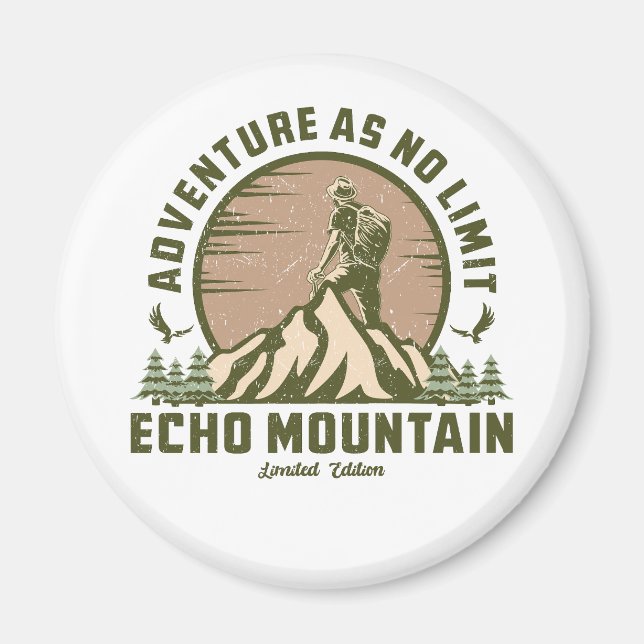 Íman T-Shirt Sunset Da Montanha Retro Echo (Frente)