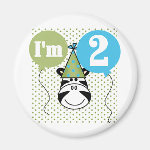 Íman T-shirts e dotes de segundo aniversário Zebra