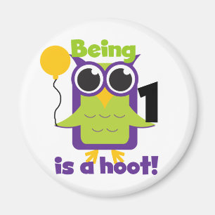 Íman T-shirts e primeiros aniversarios de Hoot Owl