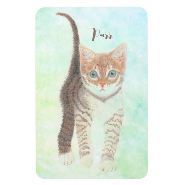 Íman Tabby Cat Flexível Magnet Com Texto (Vertical)