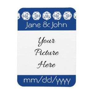Íman Tabletop Chic em Blue Save-the-Date Magnet