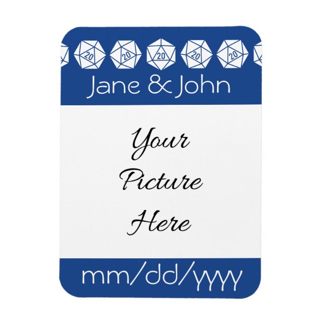 Íman Tabletop Chic em Blue Save-the-Date Magnet (Vertical)