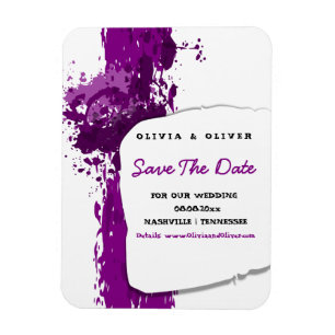 Íman Tabuleiro de Pintura Roxo Artístico - Guardar Data