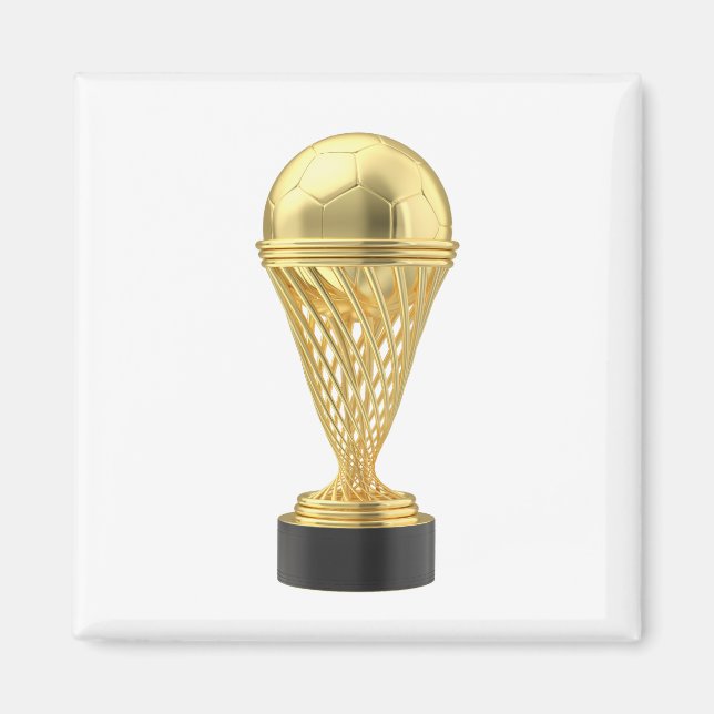 Íman Taça ouro de troféu de futebol (Frente)