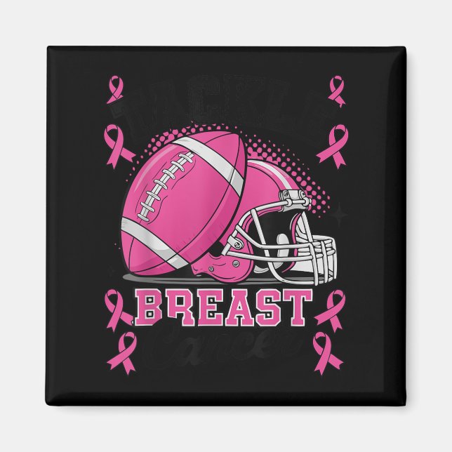 Íman Tackle Breast Cancer Awareness Nk Ribbon Football  (Frente)
