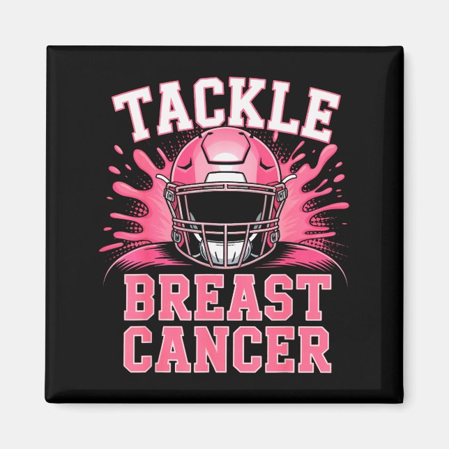 Íman Tackle Football Breast Cancer Awareness Nk Ribbon  (Frente)