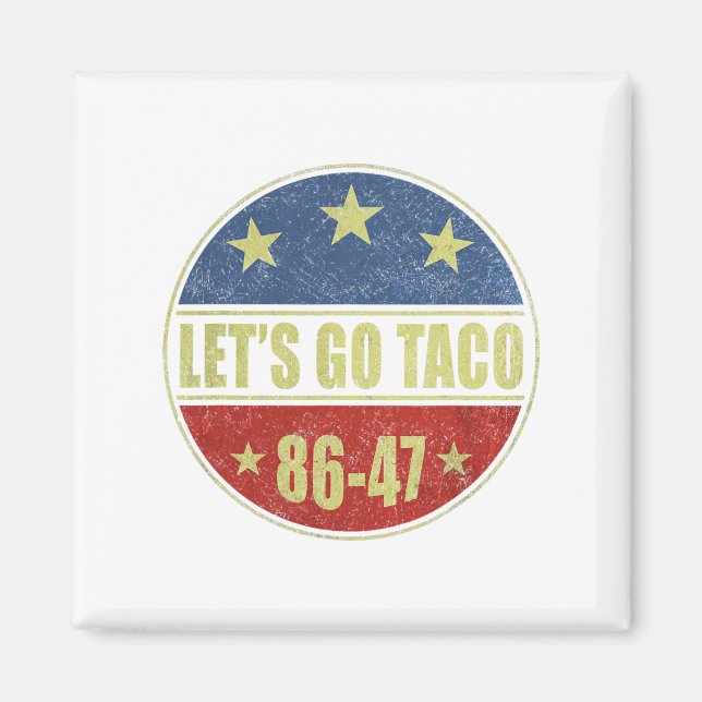 Íman Taco Funny Vamos Go Taco Retro Botão (Frente)