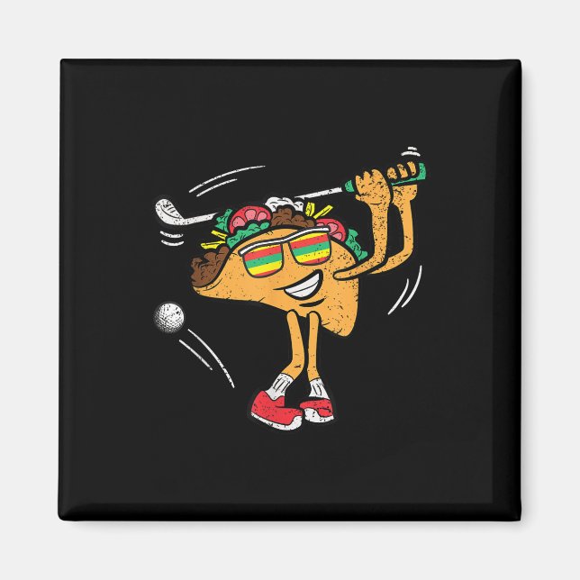 Íman Taco Golf Player Cinco De Mayo Comida De Golfe Mex (Frente)
