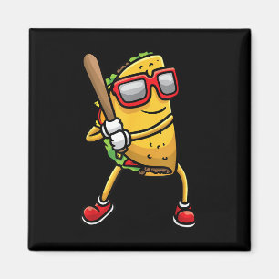 Íman Taco Jogando Baseball Mexicano Cinco de Mayo Kids