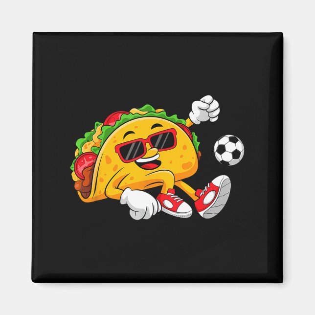 Íman Taco jogando futebol mexicano cinco de maio chapéu (Frente)