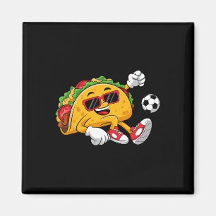 Íman Taco Jogando Futebol Mexicano Cinco De Maio Sombre