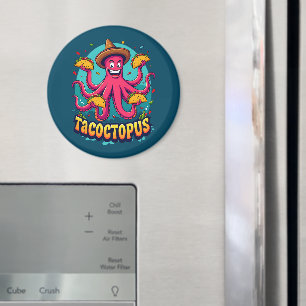 Íman Taco Octopus Engraçado Cartoon Pun de Comida