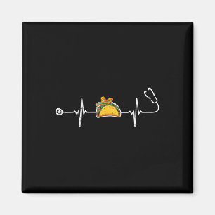 Íman Taco Sombrero Heartbeat Estetoscópio Cinco De Mayo