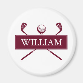 Íman Tacos de Bolas de Golfe Personalizados Borgonha
