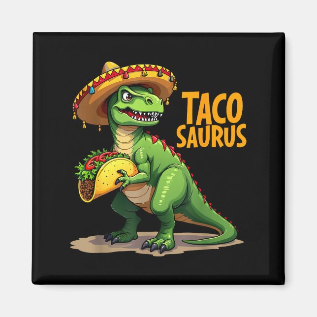 Íman Tacosaurus cinco de maio festa t-rex chapéu (Frente)