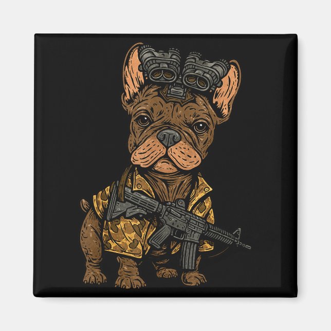 Íman Tactical Frenchie Cachorro Engraçado Bulldog Com N (Frente)