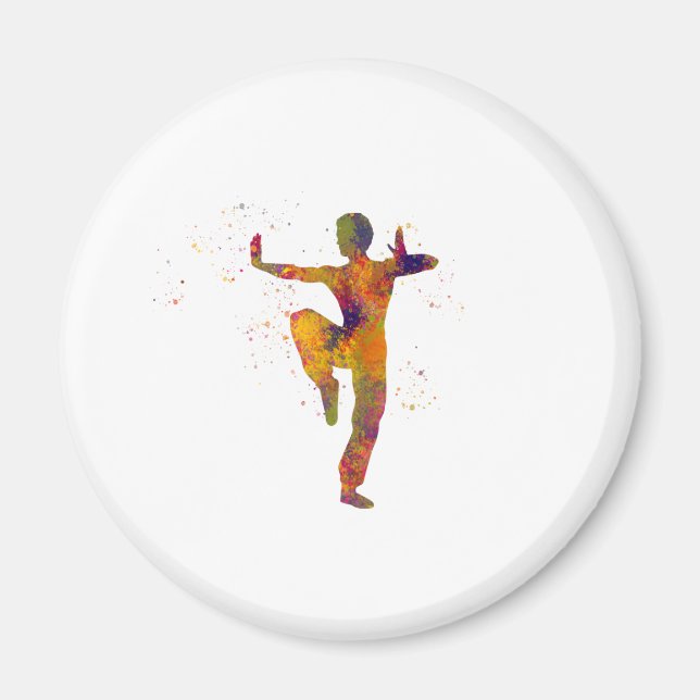Íman Taekwondo-karate en acuarela (Frente)