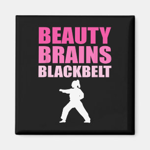 Íman Taekwondo Karate Women Beauty Brains Black Belt