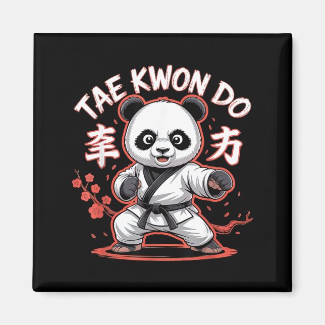 Íman Taekwondo Panda - Tkd Coreano Engraçado (Frente)