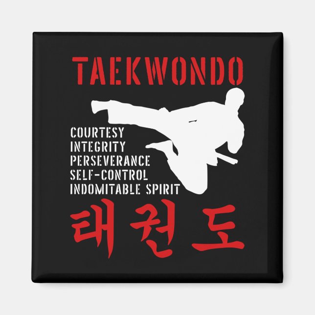 Íman Taekwondo Tenets Artes Marciais (Frente)