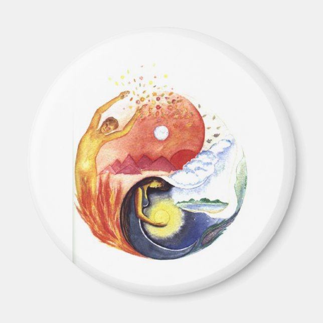 Íman Taijitu ilustra a polaridade (Frente)