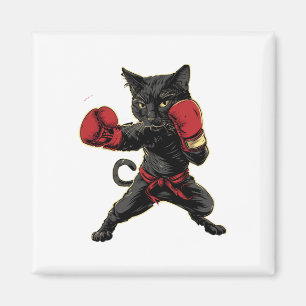 Íman Tailandês Boxando Gato Engraçado Meau Artes Marcia