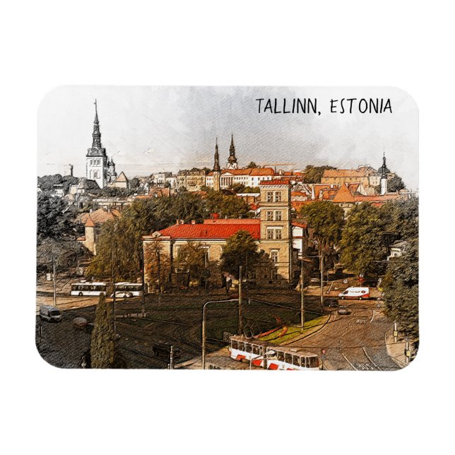 Íman Tallinn Estônia City Panorama View (Horizontal)