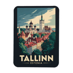 Íman Tallinn Estônia Viagem Art Vintage