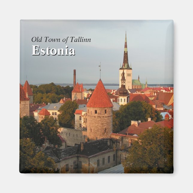 Íman Tallinn Old Town Estônia Magnet (Frente)