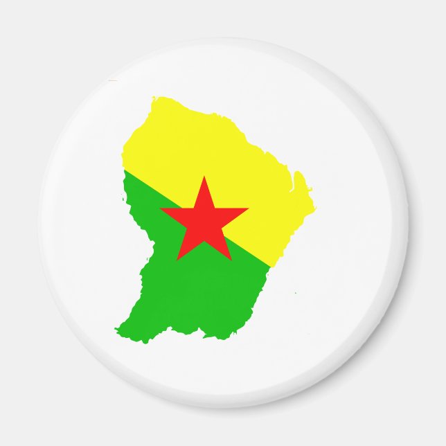 Íman Tamanho do cheio do Mapa da Guiana Francesa (Frente)