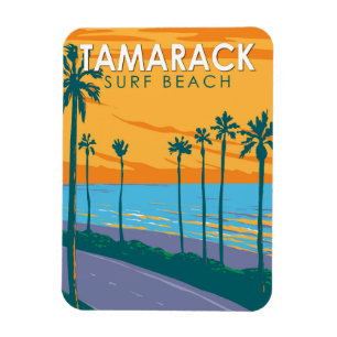 Íman Tamarack Surf Beach California Viagem Art Vintage
