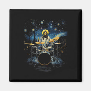 Íman Tambor Kit Percussionista Drummer Van Gogh Jesus T