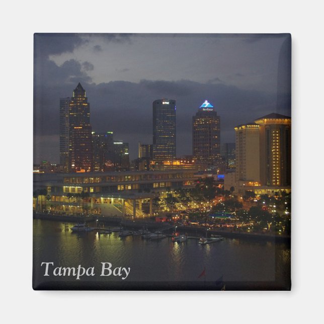 Íman Tampa Bay Night Skyline (Frente)