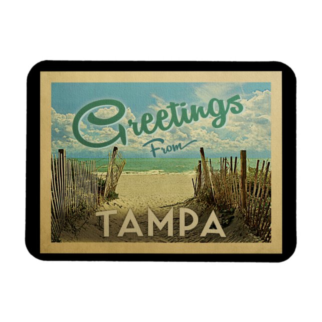 Íman Tampa Beach Viagens vintage (Horizontal)