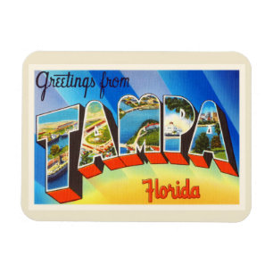 Íman Tampa Florida FL Antiga Souvenir Viagens vintage