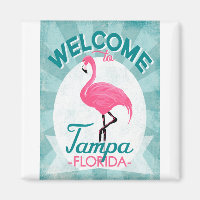 Tampa Florida Pink Flamingo - Vintage Retro Viagem
