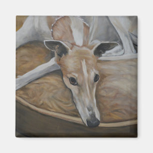 Íman Tan e ímã branco da arte do cão do galgo