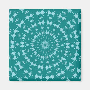 Íman Tanager Turquesa e Azul Teal Padrão Abstrato M