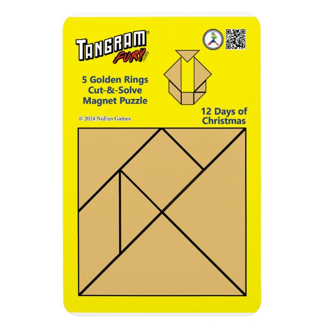 Íman Tangram Magnet Quebra-cabeça - 5 Ouros (Vertical)