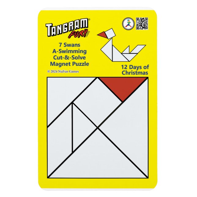 Íman Tangram Magnet Quebra-cabeça - 7 Cisnes A-Natação (Vertical)