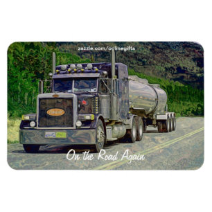 Íman Tanker Truck Highway Drivers Art Magnet