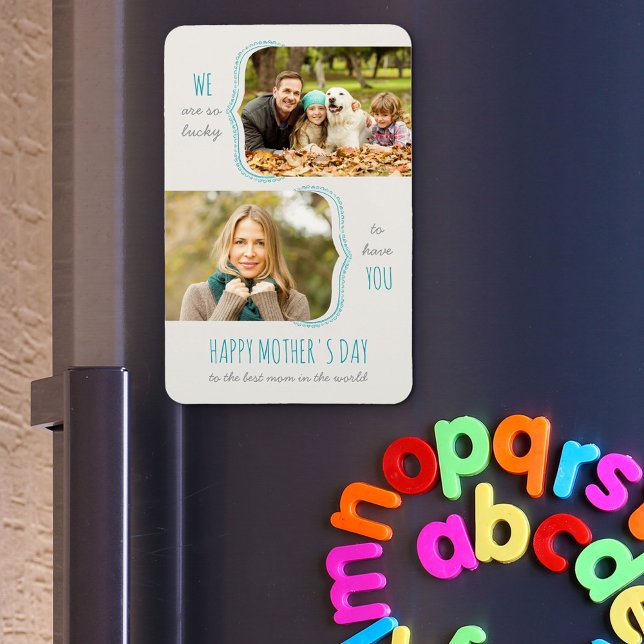 Íman Tão sortudo em ter seu Dia de as mães Fotográfico (Criador carregado)