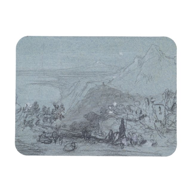 Íman Taormina, de "Views of Sicily" (giz e guache) (Horizontal)